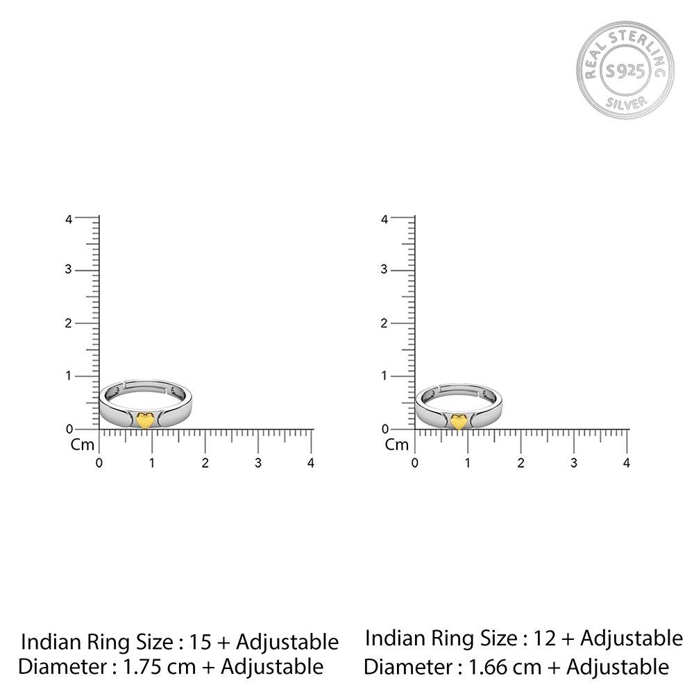 925 Silver Couple Ring | Ring For  Couple | With Certificate Of Authenticity And 925 Stamp | 6 Months Warranty : R03844