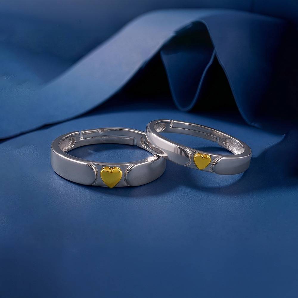 925 Silver Couple Ring | Ring For  Couple | With Certificate Of Authenticity And 925 Stamp | 6 Months Warranty : R03844