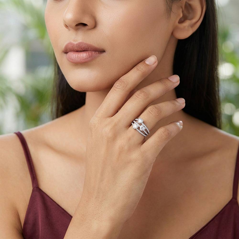 925 Silver Helena Love Crest Ring, Fixed Size, Indian-14|Gifts For Women & Girls| With Certificate Of Authenticity An : R03874
