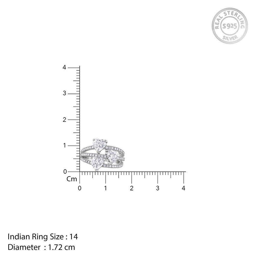 925 Silver Helena Love Crest Ring, Fixed Size, Indian-14|Gifts For Women & Girls| With Certificate Of Authenticity An : R03874