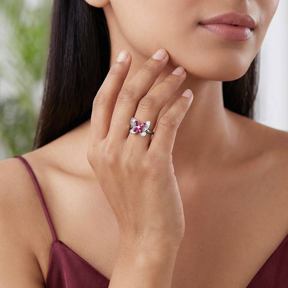 925 Silver Astoria Ring, Fixed Size, Indian-12|Gifts For Women & Girls| With Certificate Of Authenticity And 925 Stam : R03877