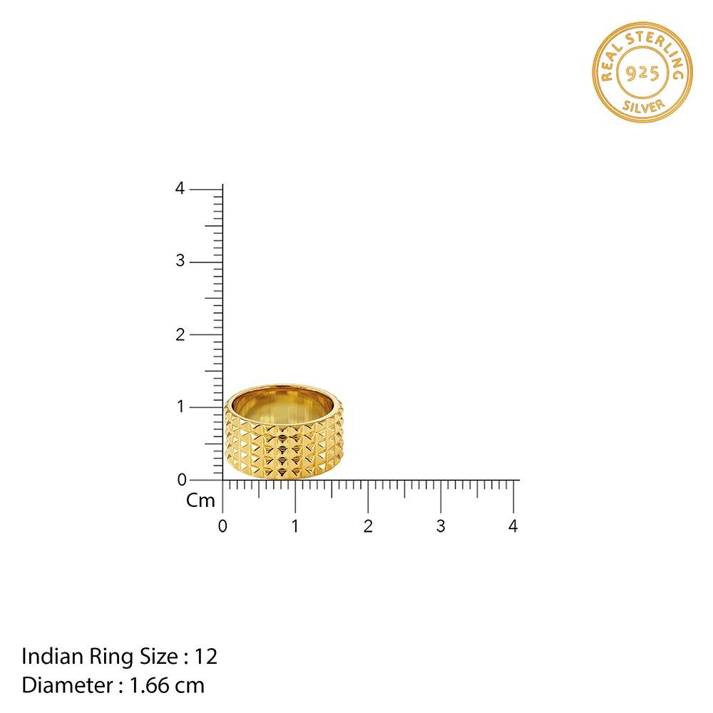 Golden Understated Icon Ring, Indian - 12|Gifts For Women And Girls | With Certificate Of Authenticity And 925 Stamp  : R03949