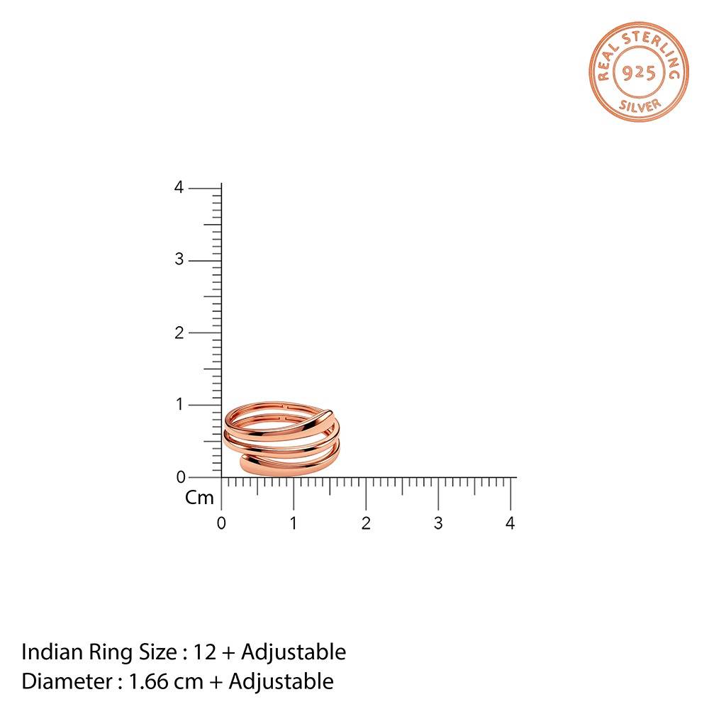 Rose Gold Refined Beauty Ring, Indian - 12|Gifts For Women And Girls | With Certificate Of Authenticity And 925 Stamp : R03951