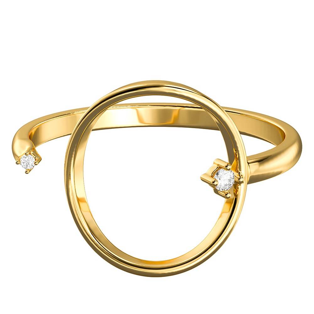 925 Silver Golden Halo Frame Ring |Gifts For Women And Girls | With Certificate Of Authenticity And 925 Stamp | 6 Mon : R03990