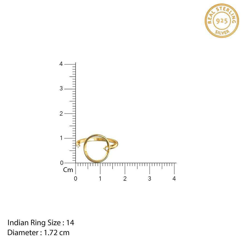 925 Silver Golden Halo Frame Ring |Gifts For Women And Girls | With Certificate Of Authenticity And 925 Stamp | 6 Mon : R03990