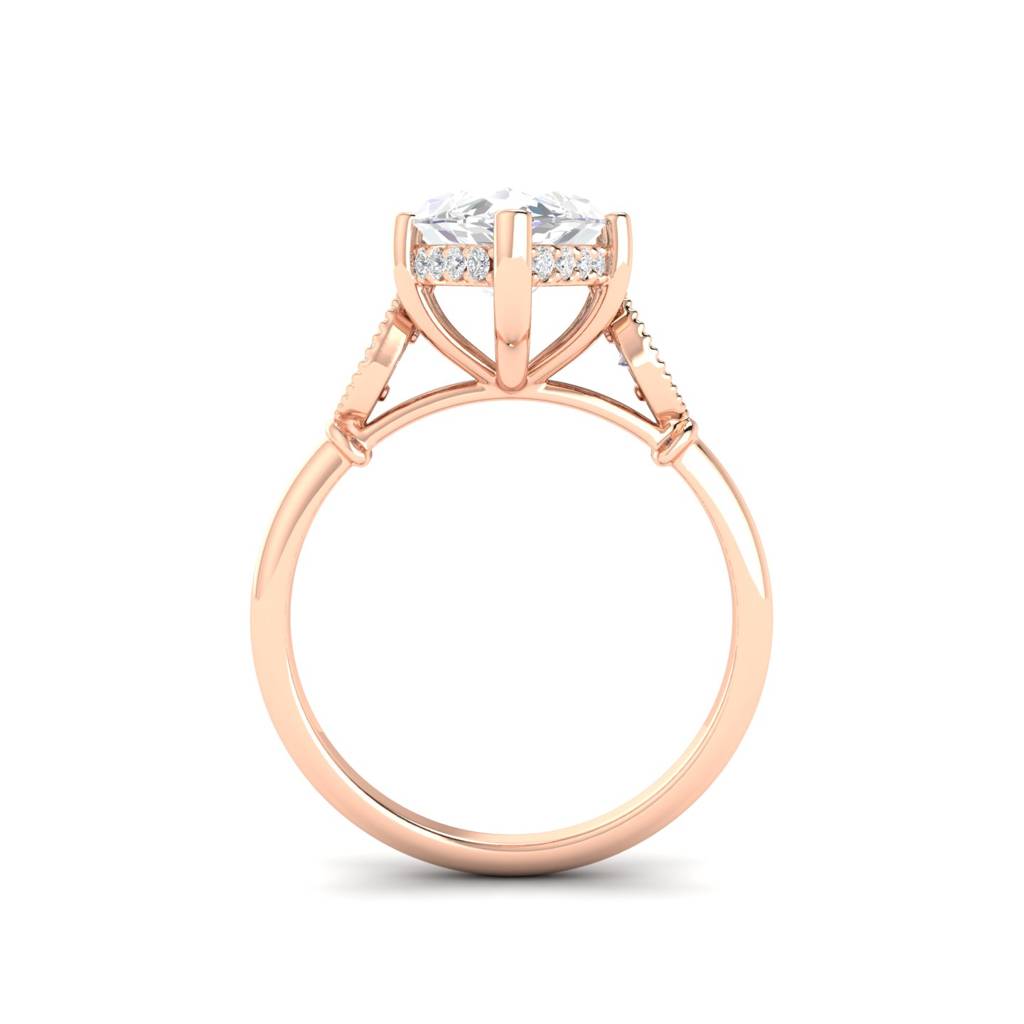 4Ct Marquise Cut Moissanite Engagement Ring 14K Gold Plated : FJ_016