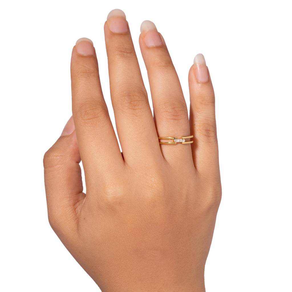Twin Bridge Lab Grown Diamond Ring : R22S10