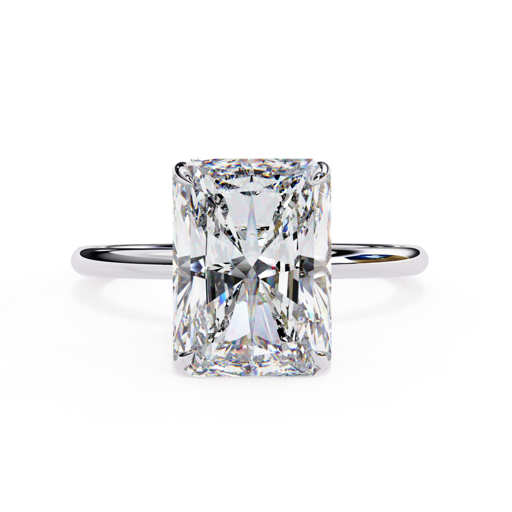 2.53Ct Radiant Cut Lab Grown Diamond Solitaire Ring : ZY-033