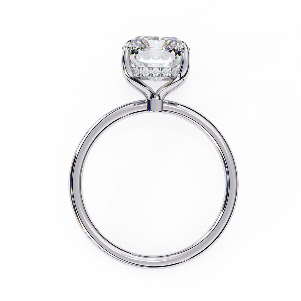 2.53Ct Radiant Cut Lab Grown Diamond Solitaire Ring : ZY-033