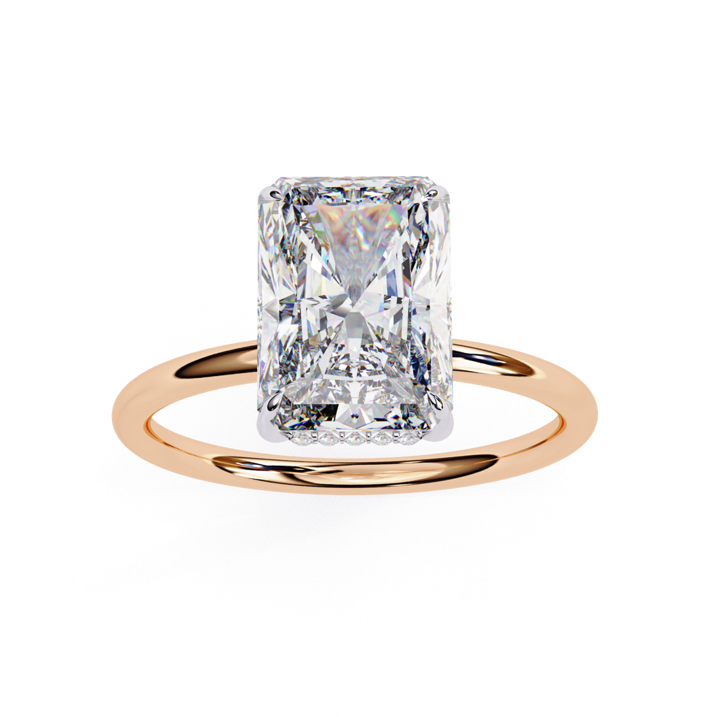 2.53Ct Radiant Cut Lab Grown Diamond Solitaire Ring : ZY-033