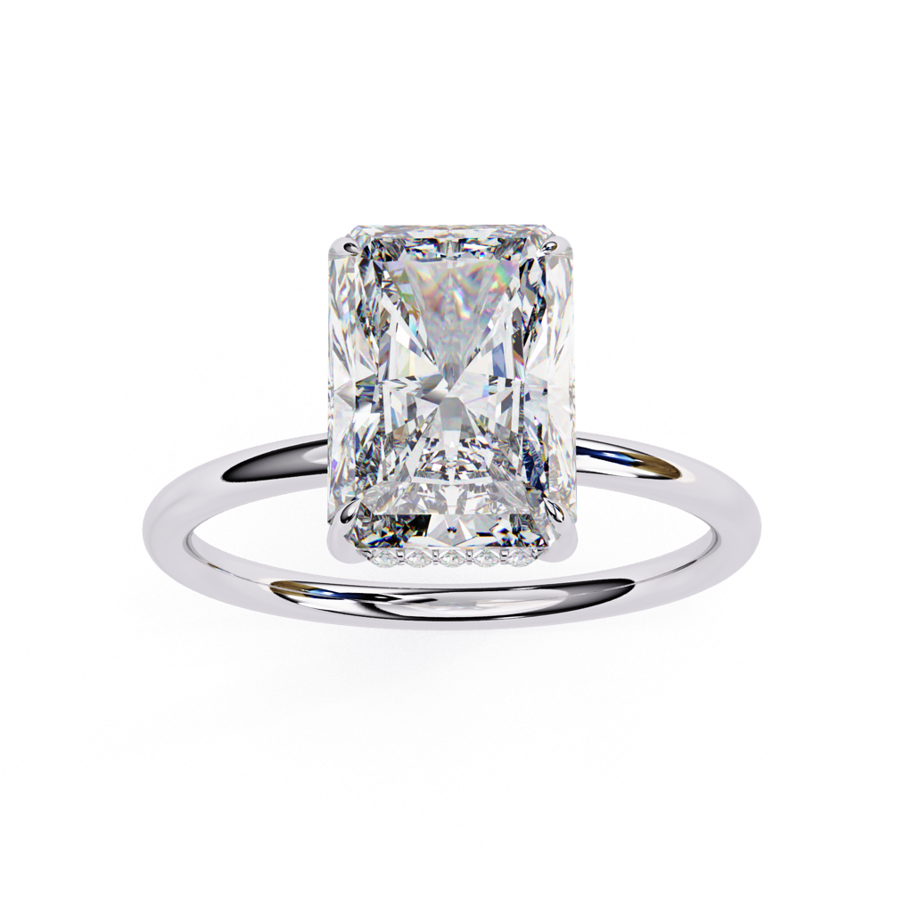 2.53Ct Radiant Cut Lab Grown Diamond Solitaire Ring : ZY-033