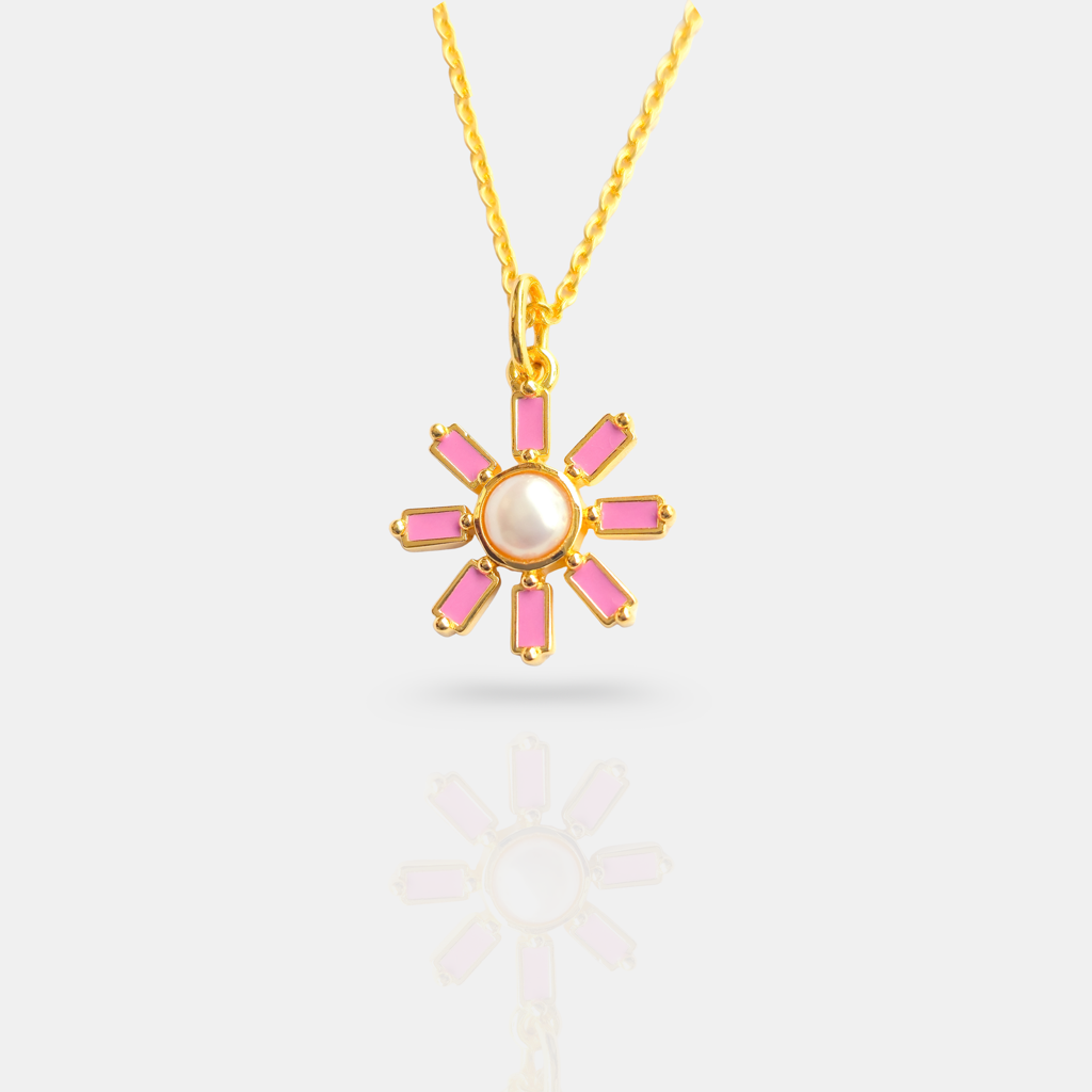 A Little Rebellion In Pink Detachable Pendant : PD-LR16-YG-PNK