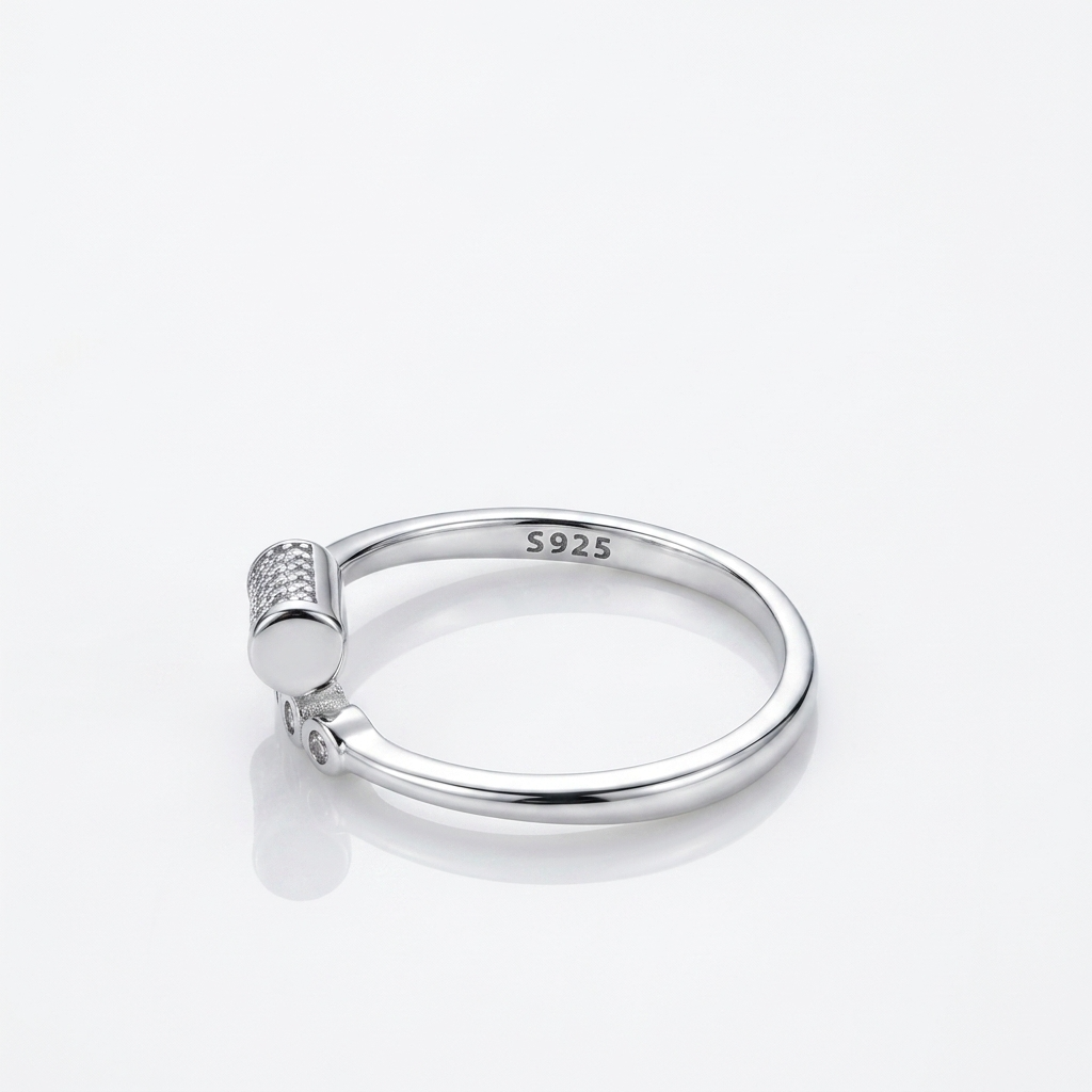 Glossy Dome 925 Silver Ring – Bold Everyday Statement Ring : LRG-110086
