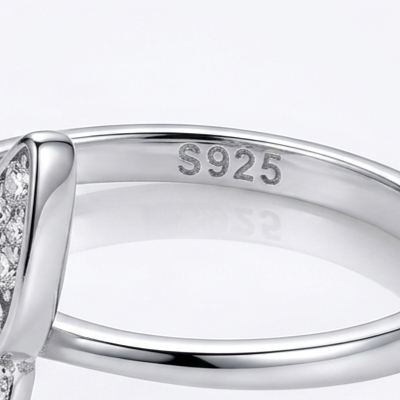 Crystal Butterfly 925 Silver Ring – Sparkling Party Wear Ring : LRG-110055