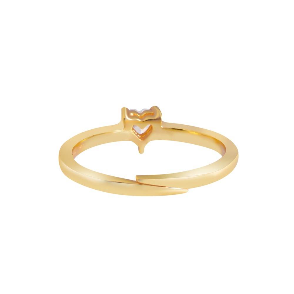 White Cz Heart Design Ring : CUM043