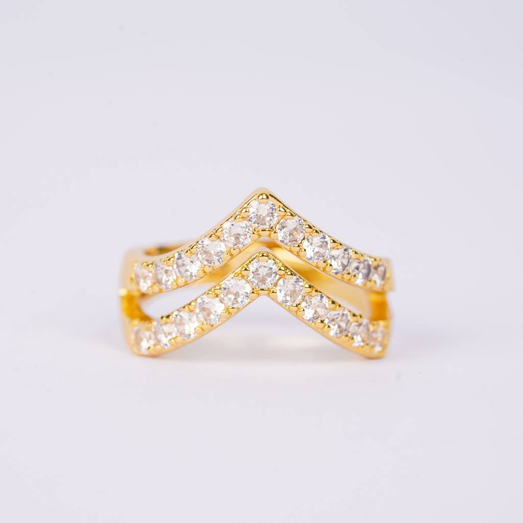 Dual V-Crest Tiara Ring : RG24