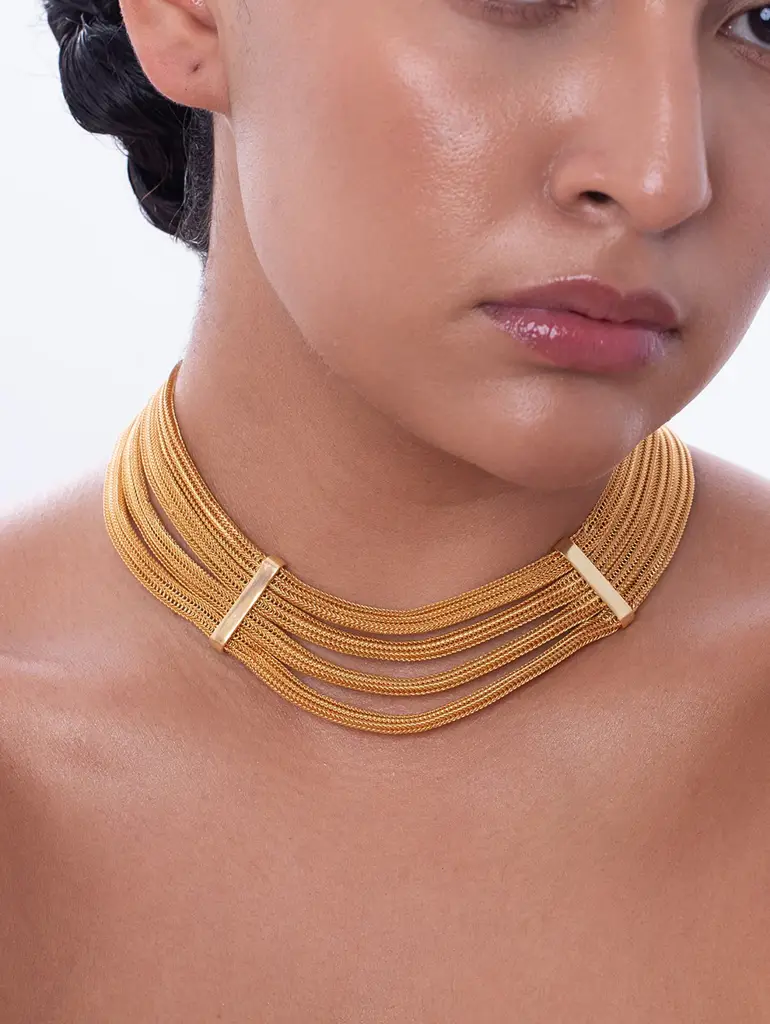 Gold Mesh Necklace : M03-EA