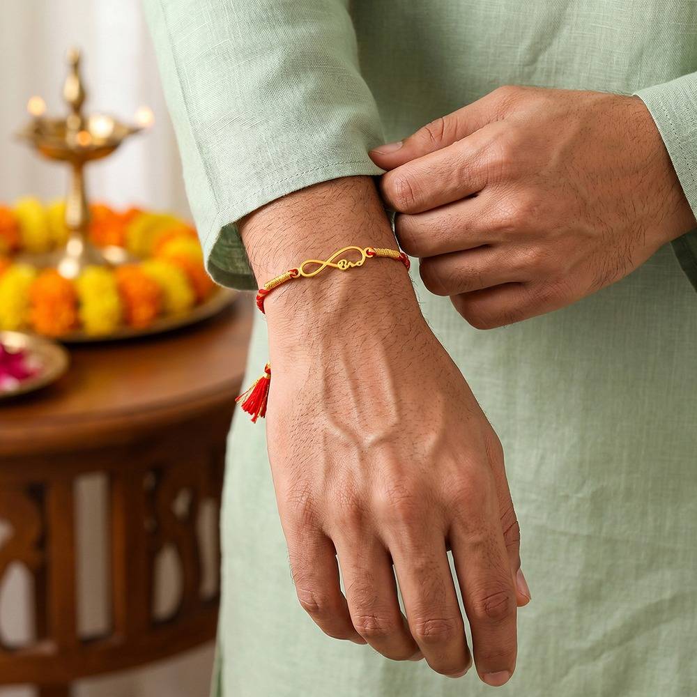 925 Silver Golden Mangal Rakhi Combo (Set Of 5)| Raksha Bandhan Rakhi For Couple | Gift For Cou : RK022RK0477RK040RK0399RK0240