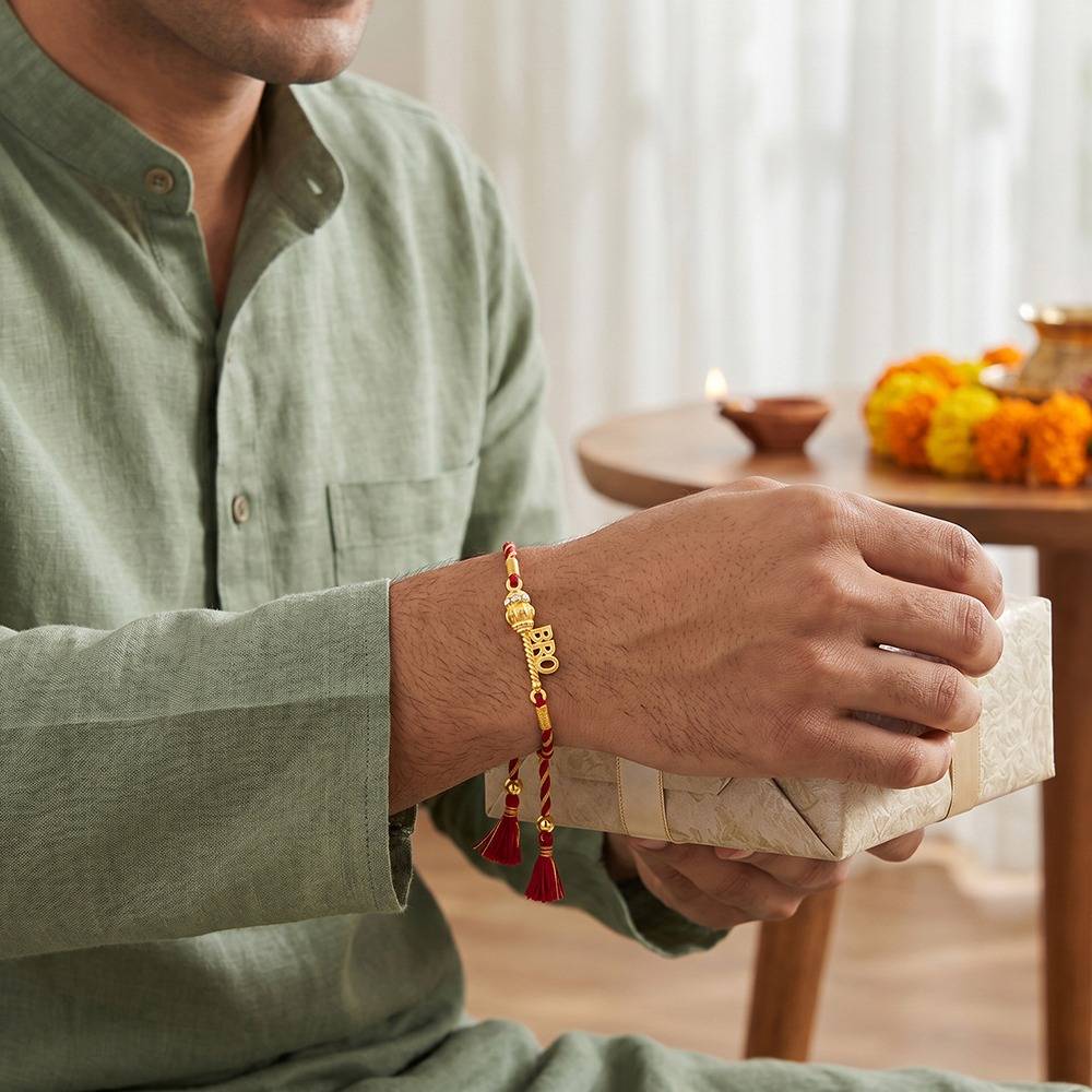 925 Silver Golden Mangal Rakhi Combo (Set Of 5)| Raksha Bandhan Rakhi For Couple | Gift For Cou : RK022RK0477RK040RK0399RK0240
