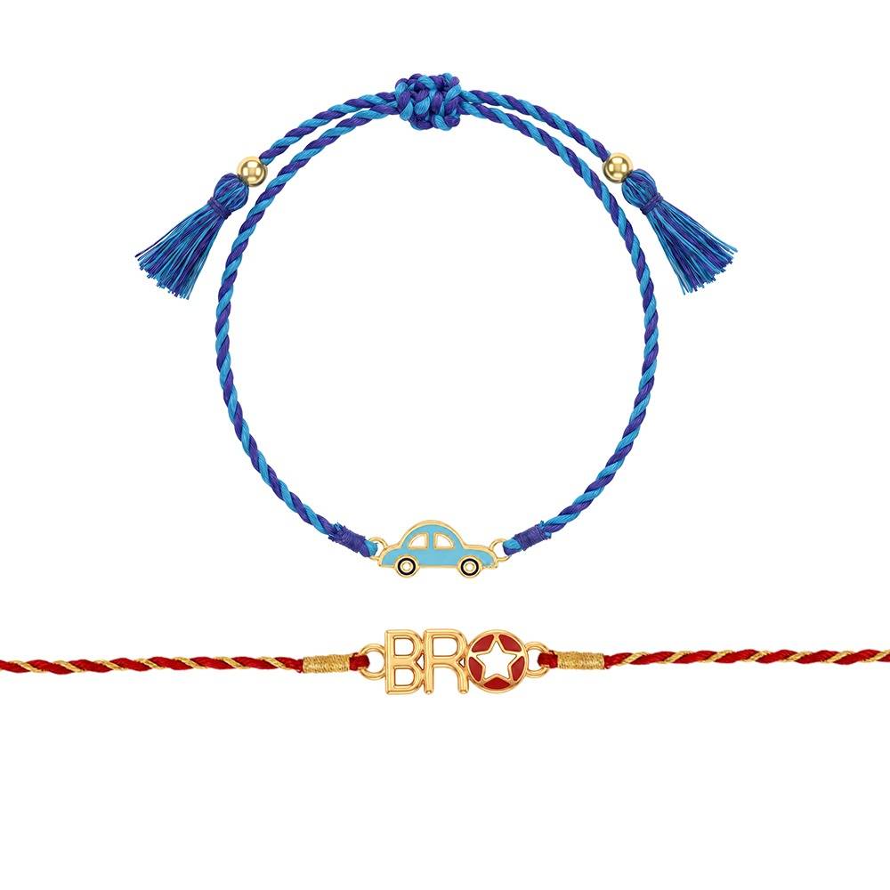 925 Silver Golden Superstar Bro Rakhi Combo (Set Of 2)| Raksha Bandhan Rakhi For Couple | Gift For Couple | Wit : RK0454RK0146