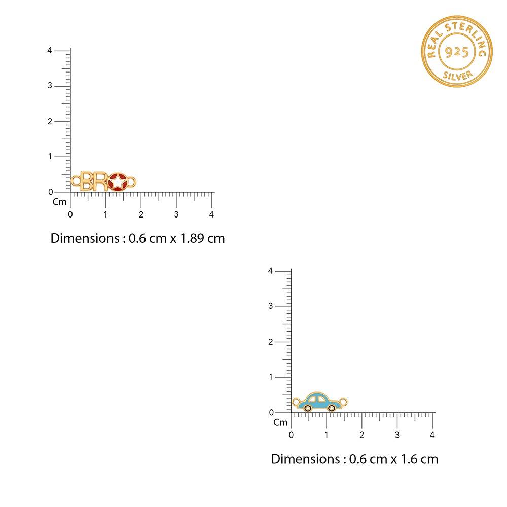 925 Silver Golden Superstar Bro Rakhi Combo (Set Of 2)| Raksha Bandhan Rakhi For Couple | Gift For Couple | Wit : RK0454RK0146