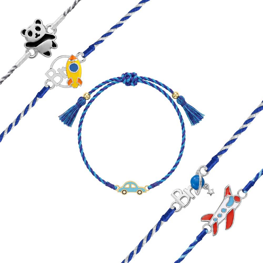 925 Silver Adventure Squad Kid'S Rakhi Combo (Set Of 5)| Raksha Bandhan Rakhi For Couple | Gi : RK0457RK0472RK0455RK0454RK0115