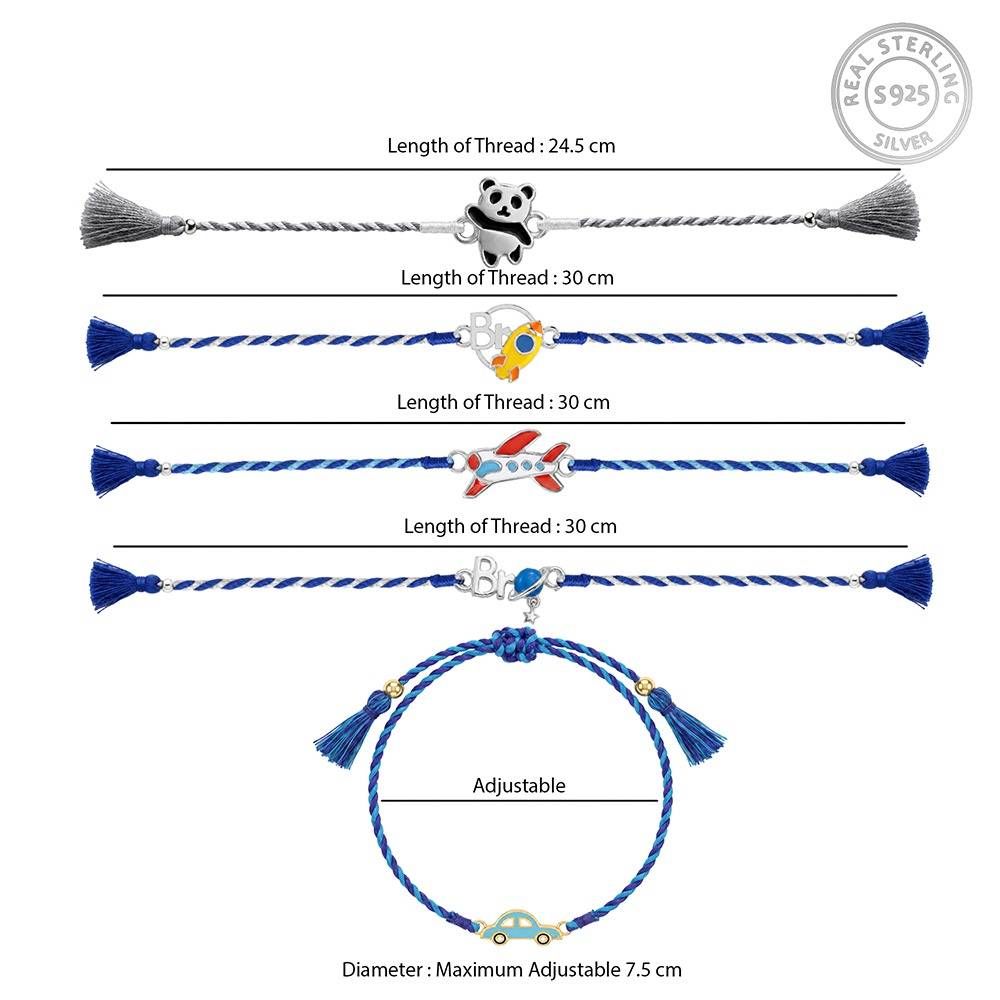925 Silver Adventure Squad Kid'S Rakhi Combo (Set Of 5)| Raksha Bandhan Rakhi For Couple | Gi : RK0457RK0472RK0455RK0454RK0115