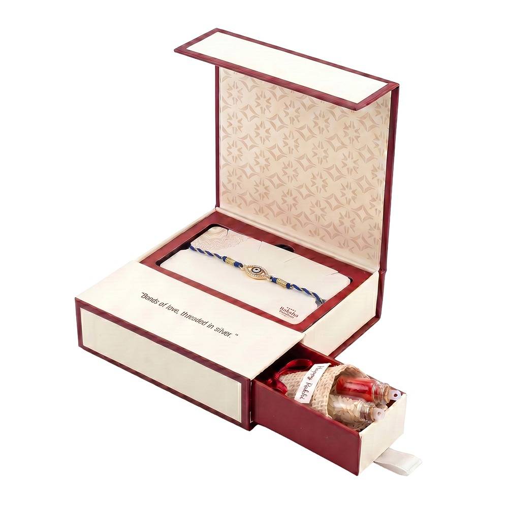 925 Silver Suraksha Sutra Rakhi| Raksha Bandhan Rakhi For Couple | Gift For Couple | With Certificate Of Authenticity : RK0608