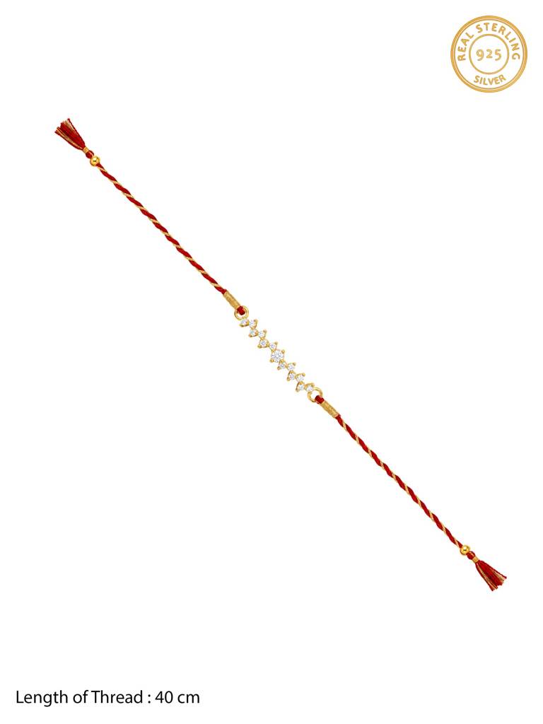 925 Silver Golden Tejas Rakhi| Gifts For Men And Boys | With Certificate Of Authenticity And 925 Stamp : RK0638
