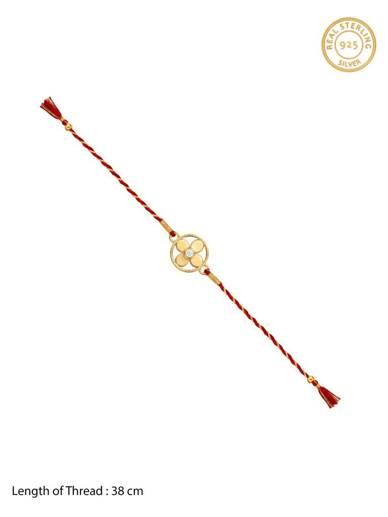 925 Silver Golden Nalina Rakhi| Gifts For Men And Boys | With Certificate Of Authenticity And 925 Stamp : RK0642