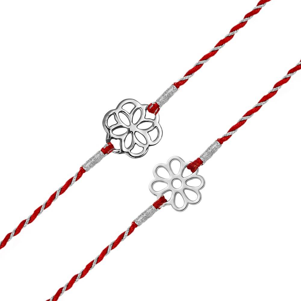 925 Silver Classy Floral Rakhi Combo (Set Of 2)| Raksha Bandhan Rakhi Combo | Gift For Men & Boys | With Certif : RK0687RK0688