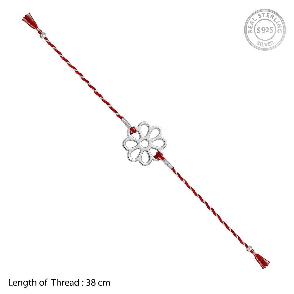 925 Silver Classy Floral Rakhi Combo (Set Of 2)| Raksha Bandhan Rakhi Combo | Gift For Men & Boys | With Certif : RK0687RK0688
