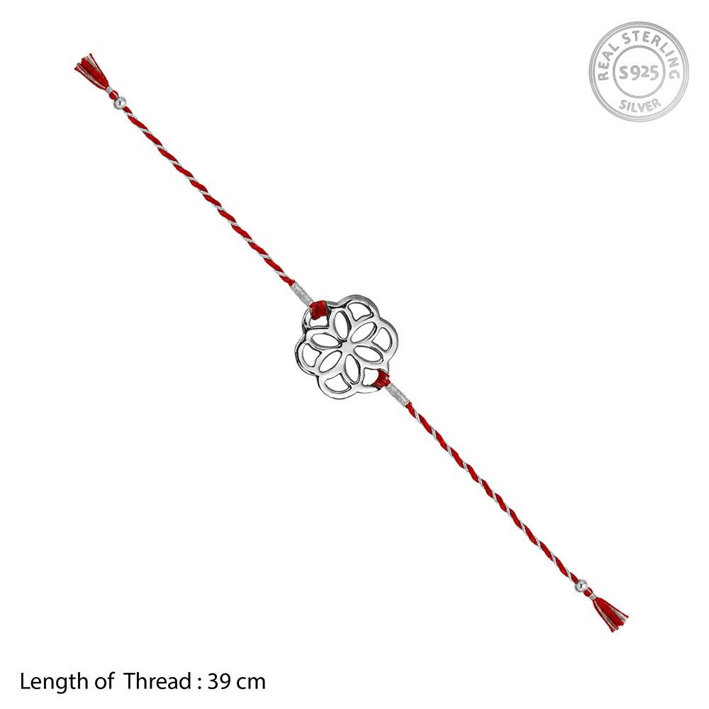 925 Silver Classy Floral Rakhi Combo (Set Of 2)| Raksha Bandhan Rakhi Combo | Gift For Men & Boys | With Certif : RK0687RK0688