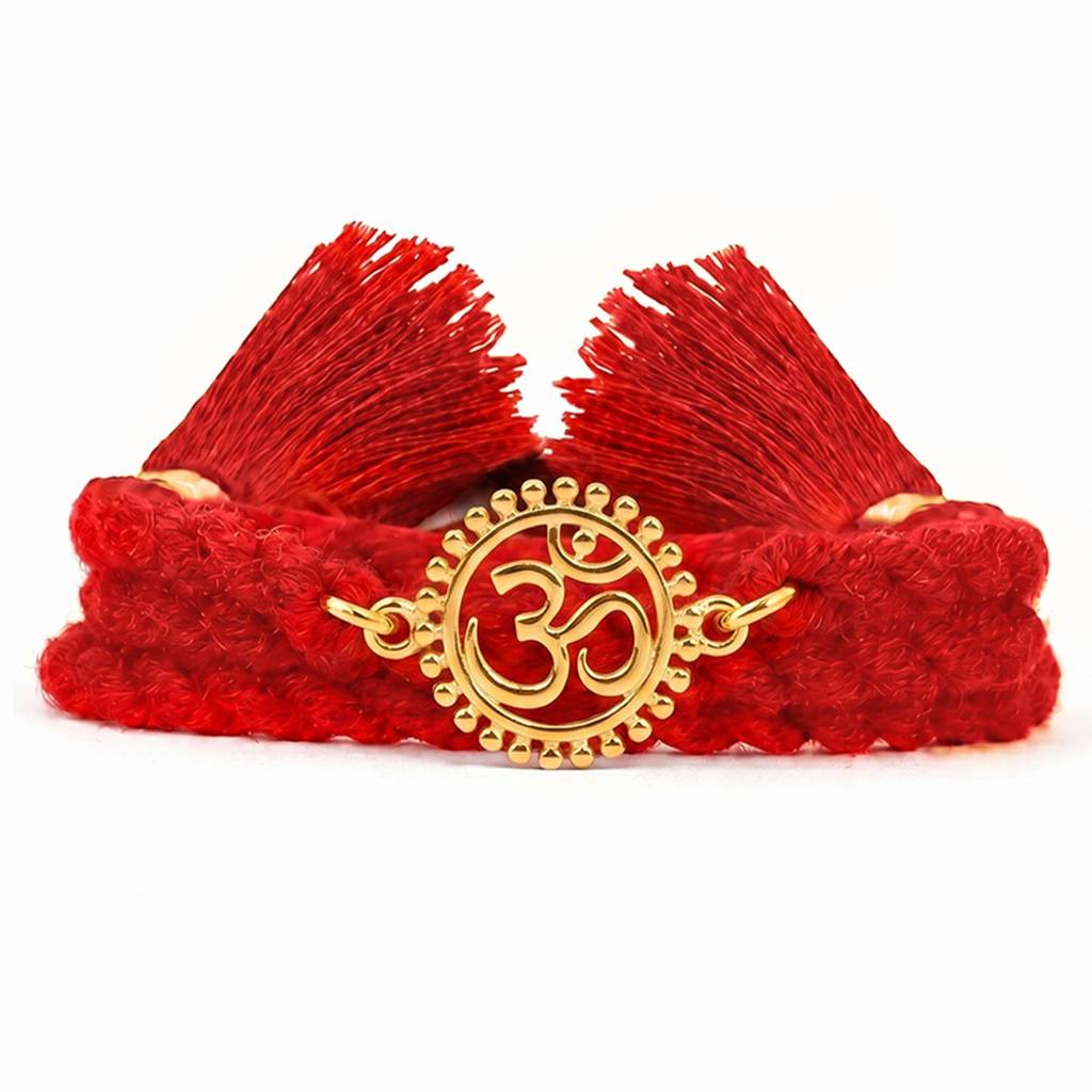 Mandala Om Gold Plated Silver Rakhi (Signature) : RKH-10122-G
