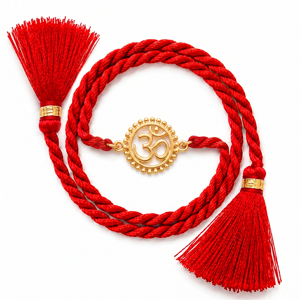 Mandala Om Gold Plated Silver Rakhi (Signature) : RKH-10122-G
