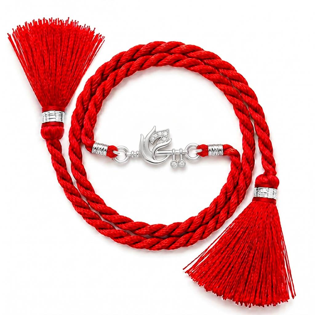 Sacred Ganesha Cz 925 Silver Rakhi (Signature) : RKH-10123-S