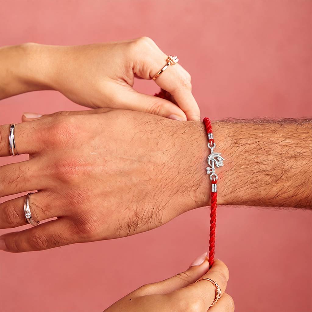 Sacred Ganesha Cz 925 Silver Rakhi (Signature) : RKH-10123-S