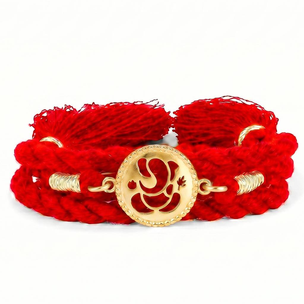 Divine Ganesha Gold Plated 925 Silver Rakhi : RKH-10141-G