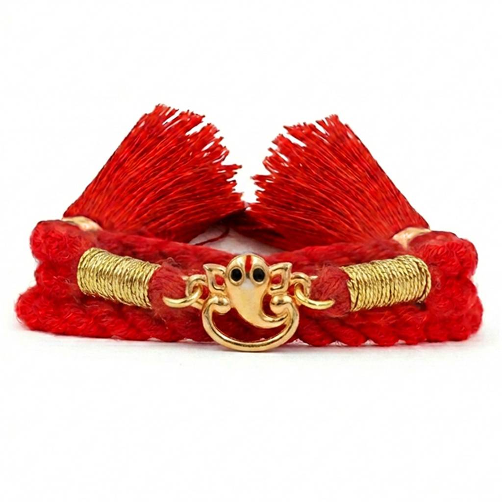 Ganesha Gold Plated 925 Silver Rakhi For Kids : RKH-10142-G