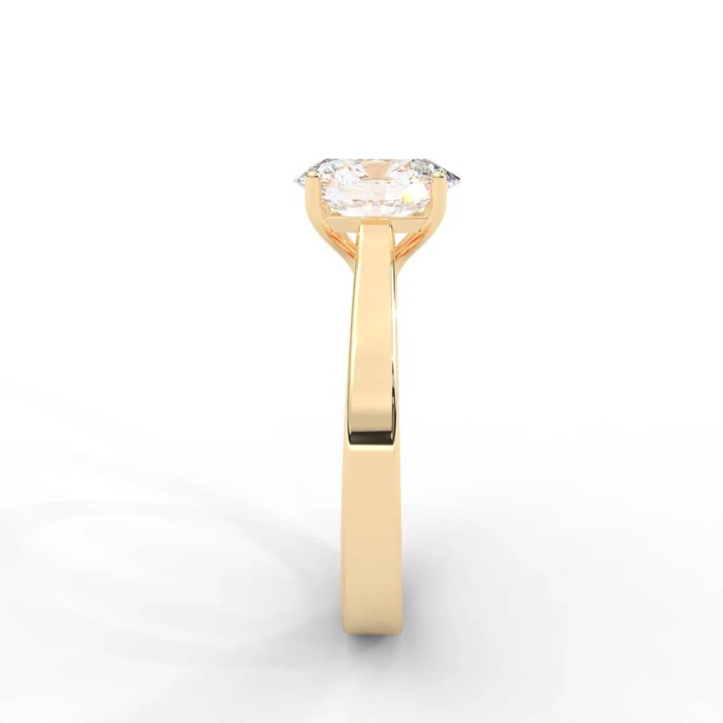 Oval Moissanite Solitaire Ring - 1 Carat In 14K Yellow Gold Plated : RL-0009-Y-8
