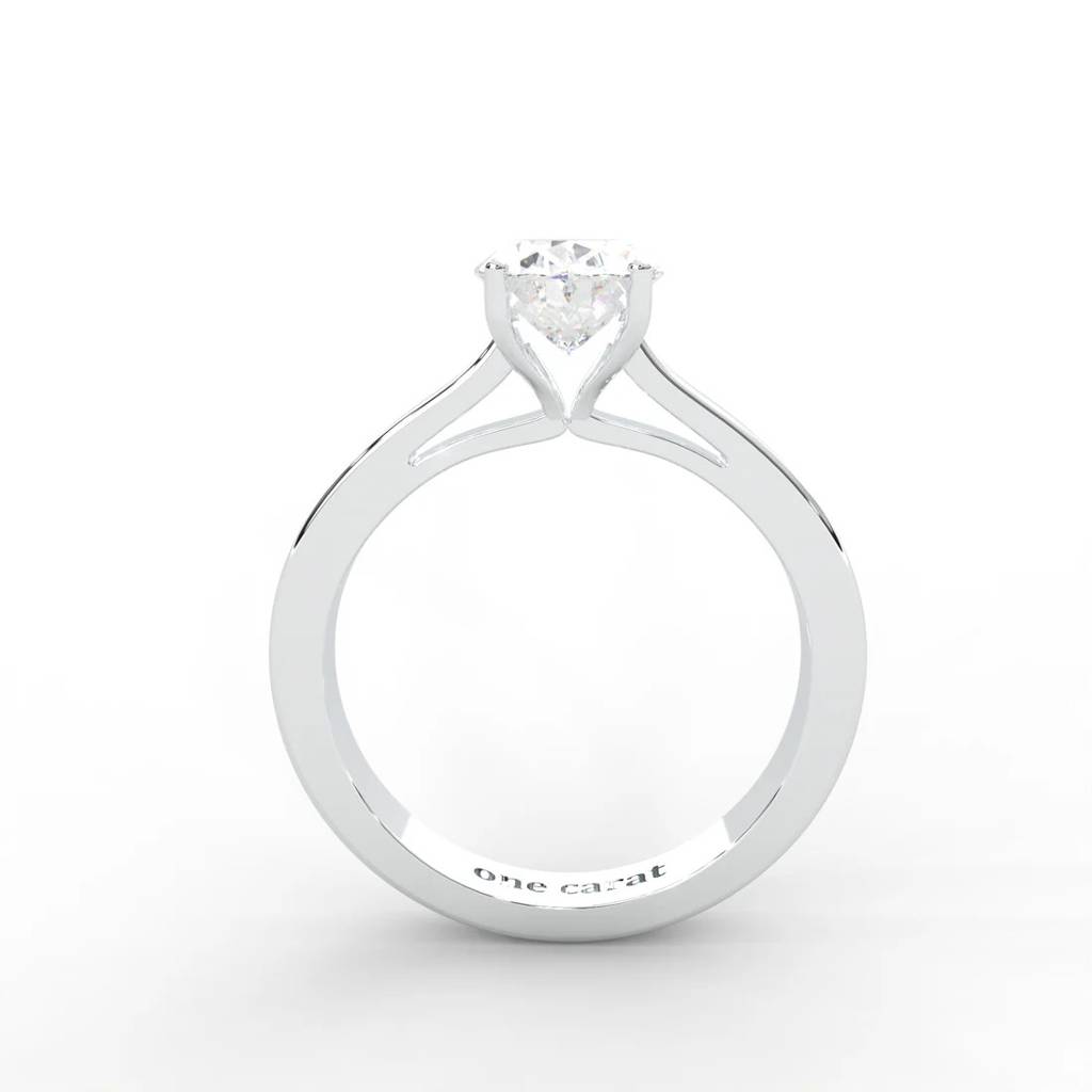 Oval Moissanite Solitaire Ring - 1 Carat In 14K White Gold Plated : RL-0009-WH-8