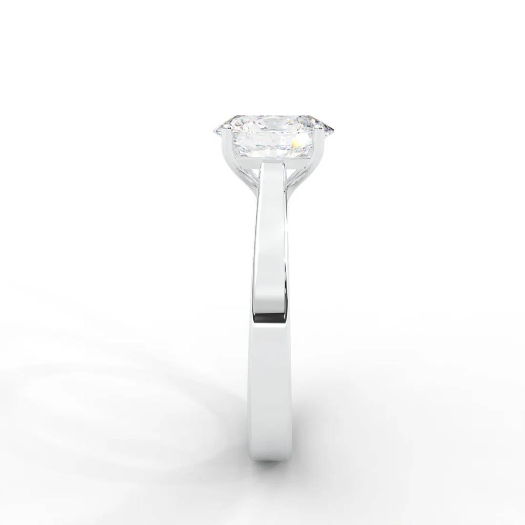 Oval Moissanite Solitaire Ring - 1 Carat In 14K White Gold Plated : RL-0009-WH-8