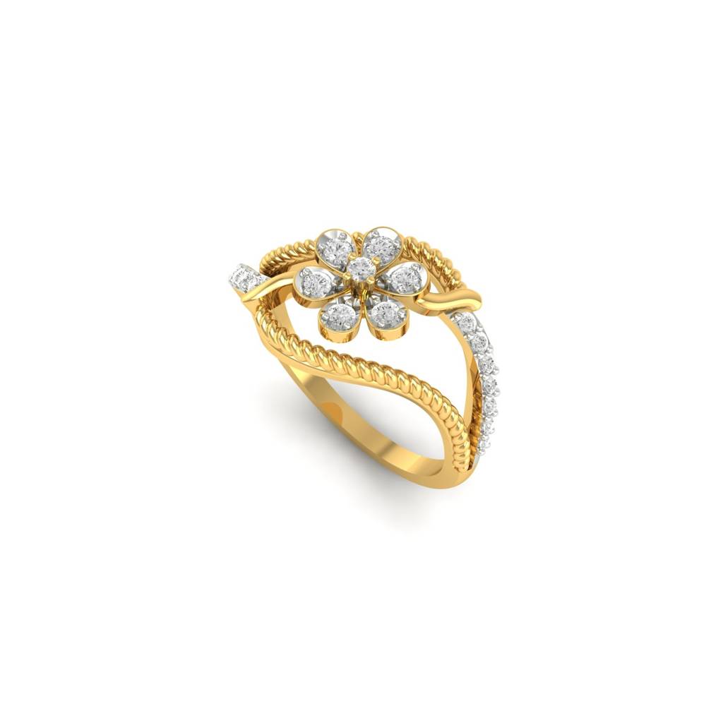 Sunflower Shimmer Diamond Ring : RL-07373-M