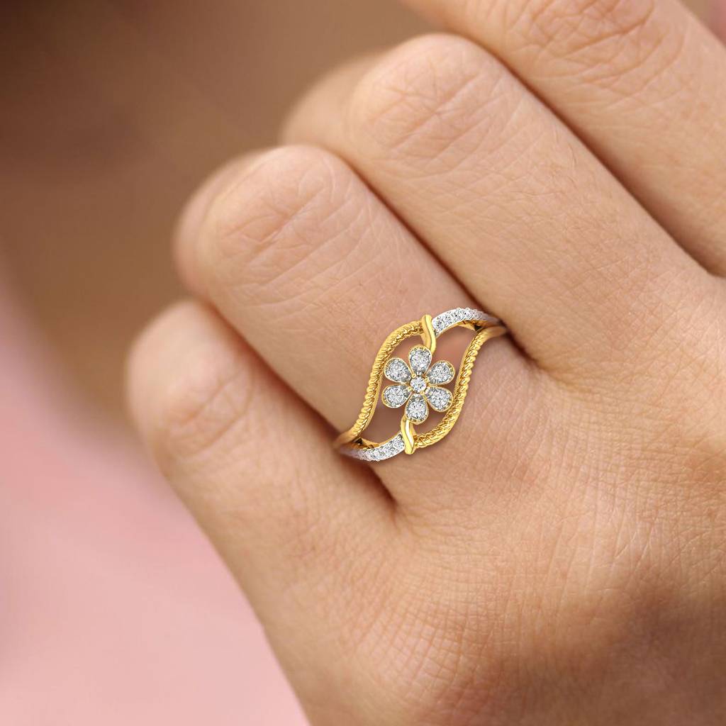 Sunflower Shimmer Diamond Ring : RL-07373-M