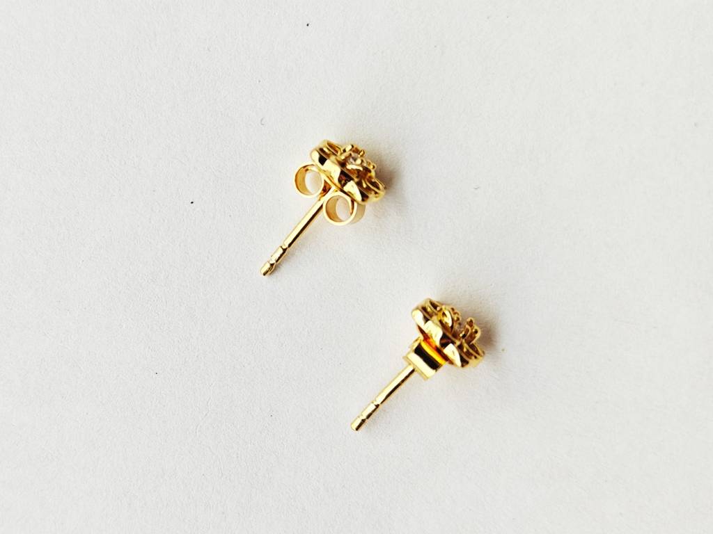 Rose Stud Earrings : ER-RS19-YG-CZ
