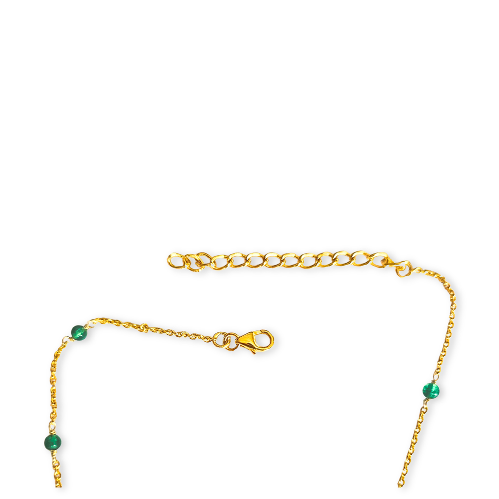 Green Mirage Pendant Necklace : NK-GM09-YG-GRN