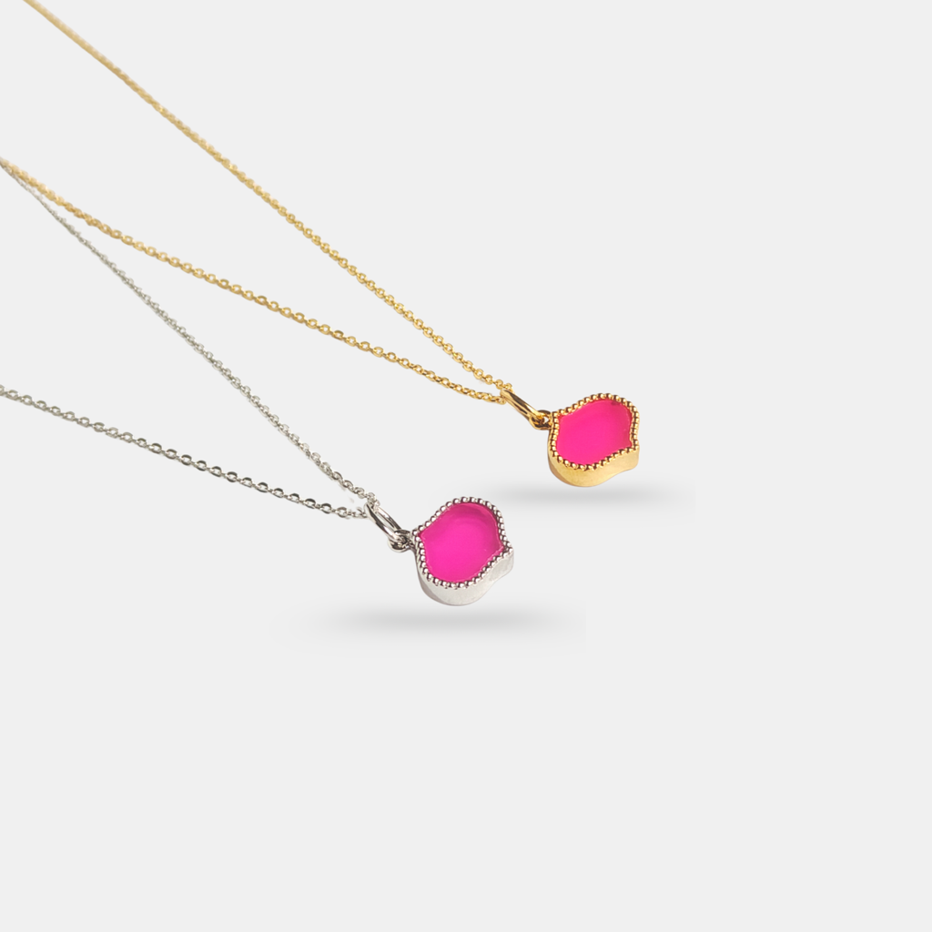 Lotus Gemstone Detachable Pendant : PD-LS06-YG-PNK