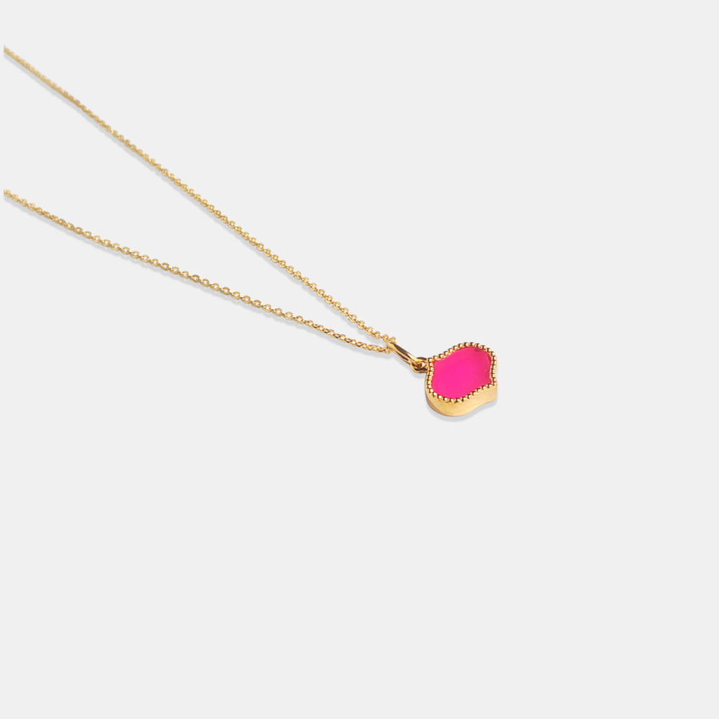 Lotus Gemstone Detachable Pendant : PD-LS06-YG-PNK