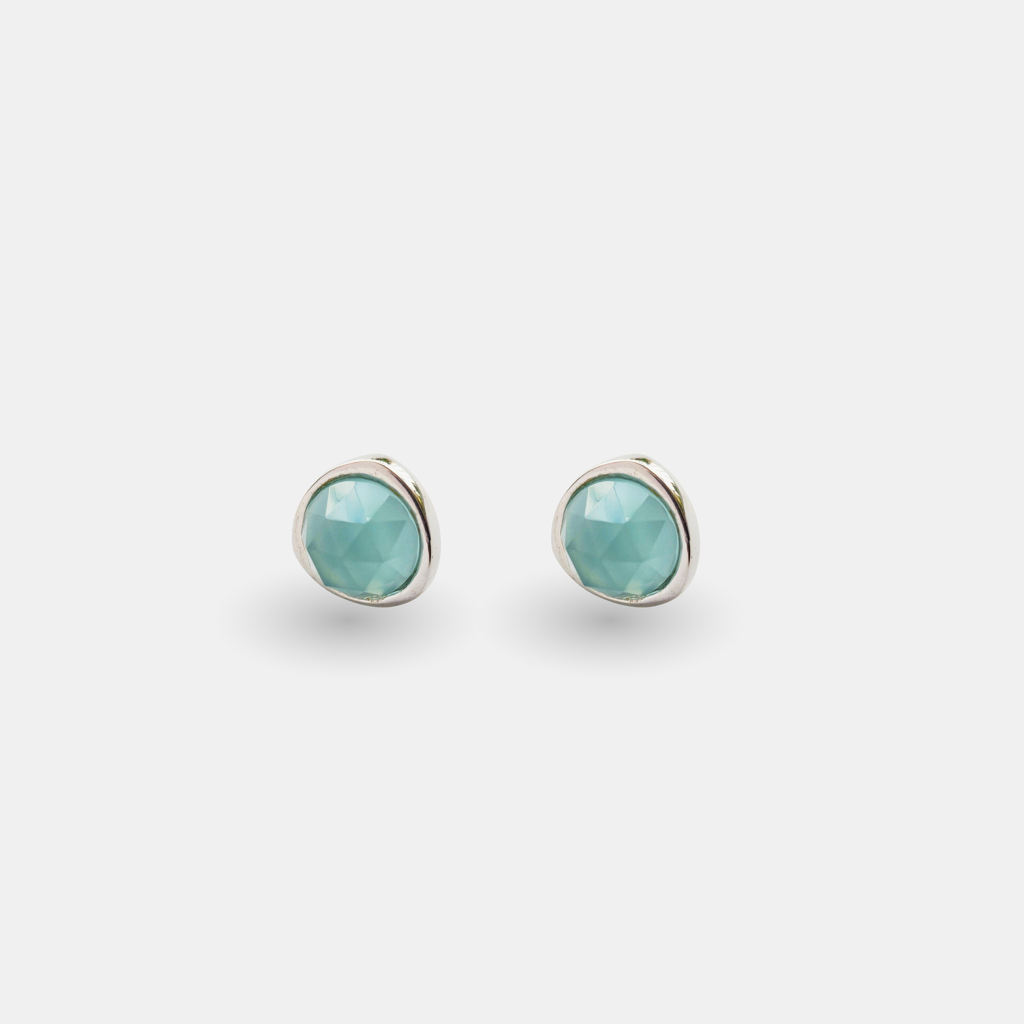 Odyssey Gemstone Stud Earrings : ER-ODS21-SL-AQB