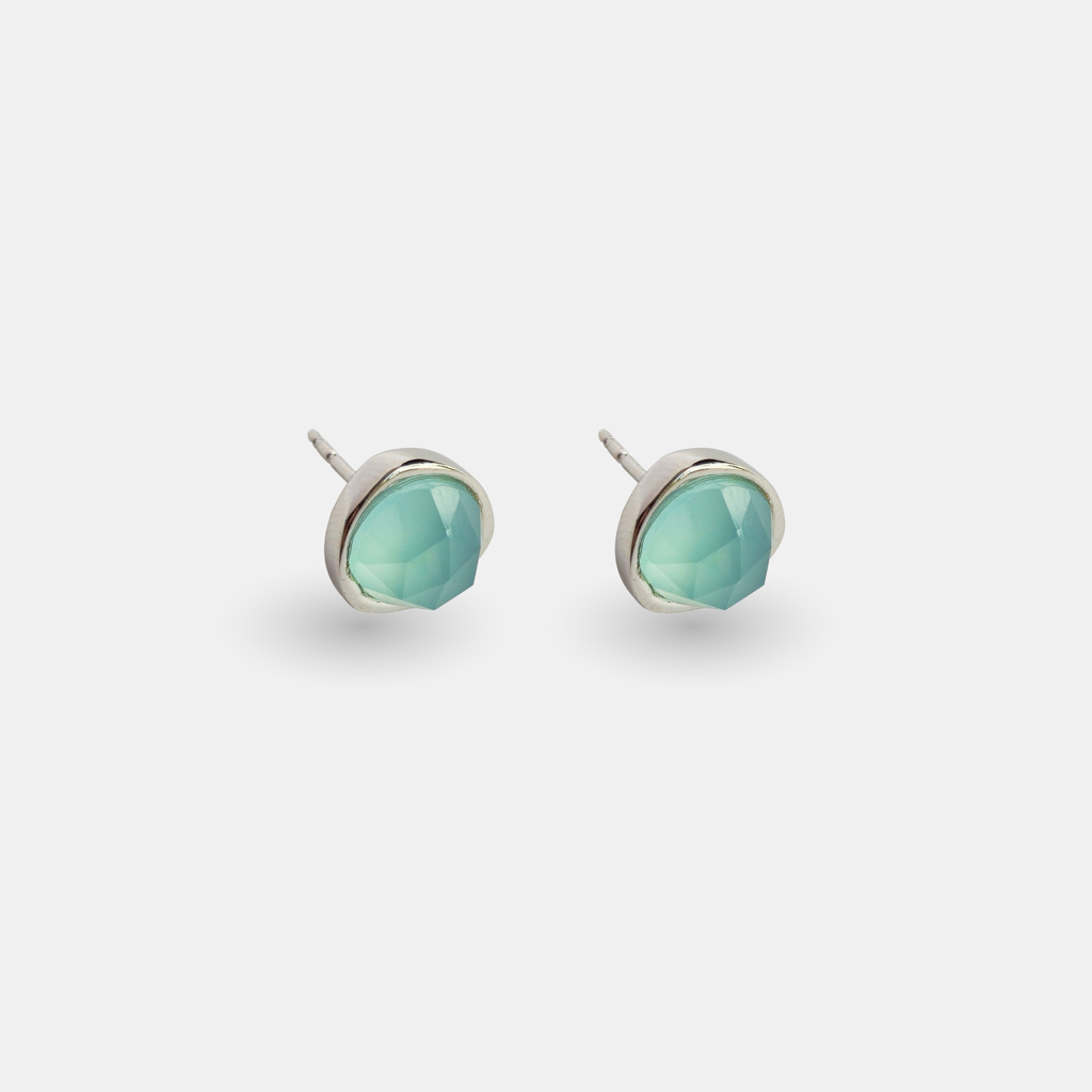 Odyssey Gemstone Stud Earrings : ER-ODS21-SL-AQB
